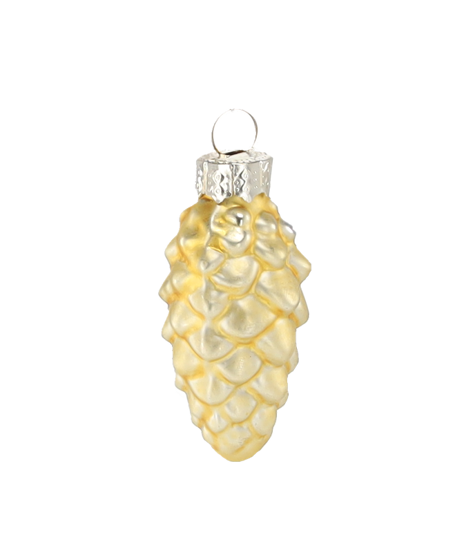 Ялинкові скляні прикраси Chomik Шишки комплект 16 шт, 3х6 см, золотисті