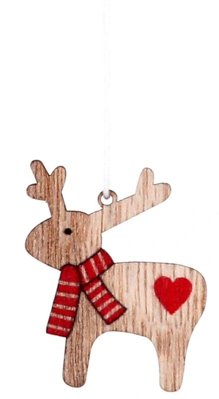 Прикраса-підвіска Chomik Олені, дерево, комплект 18 шт