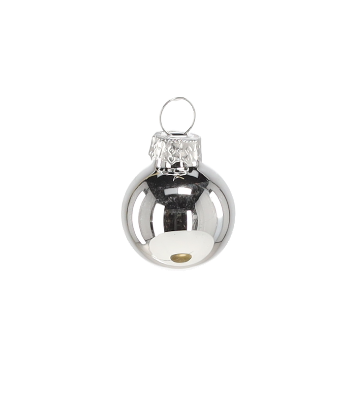 Ялинкові скляні кульки Chomik комплект 24 шт, Ø 2,5 см, срібні