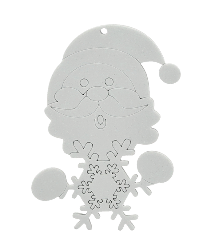 Прикраси для розфарбовування "Санта зі сніжинкою" Chomik, комплект 3 шт, 10 см та фломастери 4 шт