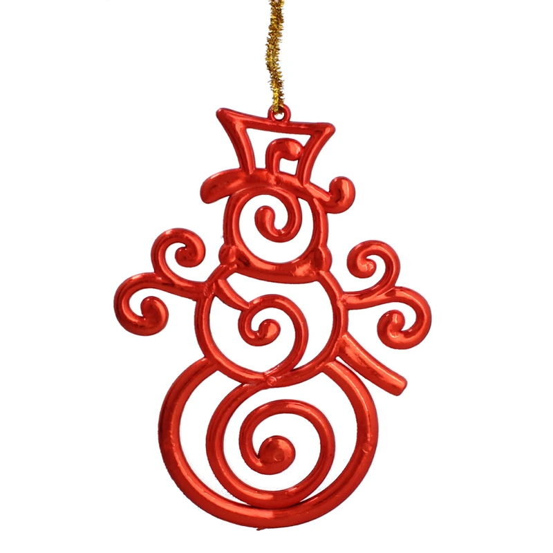 Прикраса-підвіска пластикова Chomik "Олень, сніжинка, сніговик", комплект 3 шт, червоні