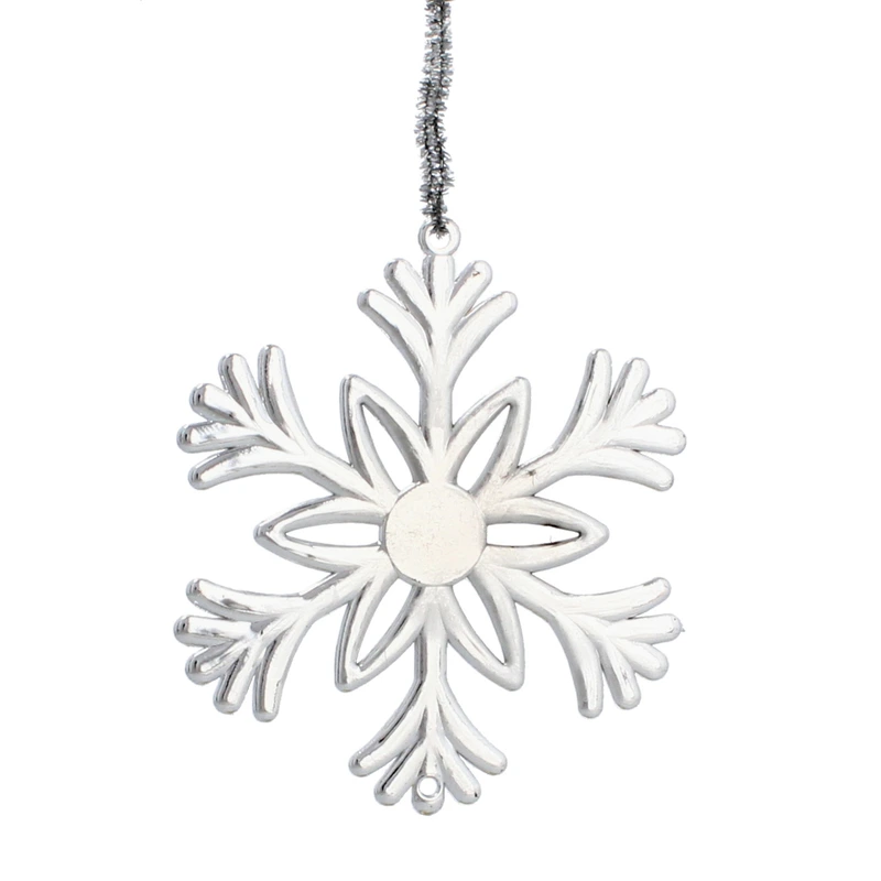 Прикраса-підвіска пластикова Chomik "Олень, сніжинка, сніговик", комплект 3 шт, сріблясті