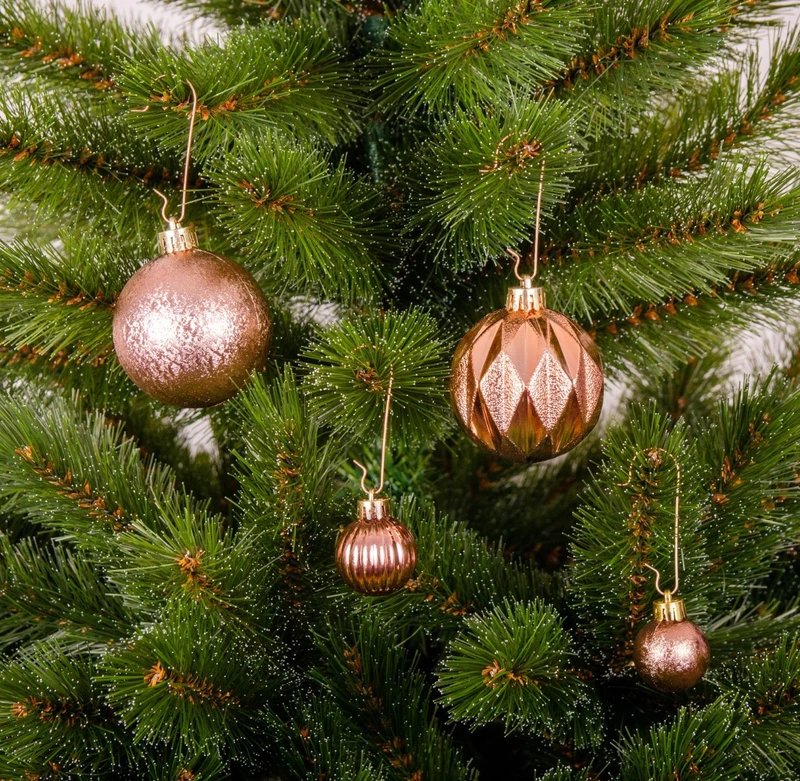 Ялинкові пластикові кульки Chomik компл. 44шт, Ø 3/6см, рожеві