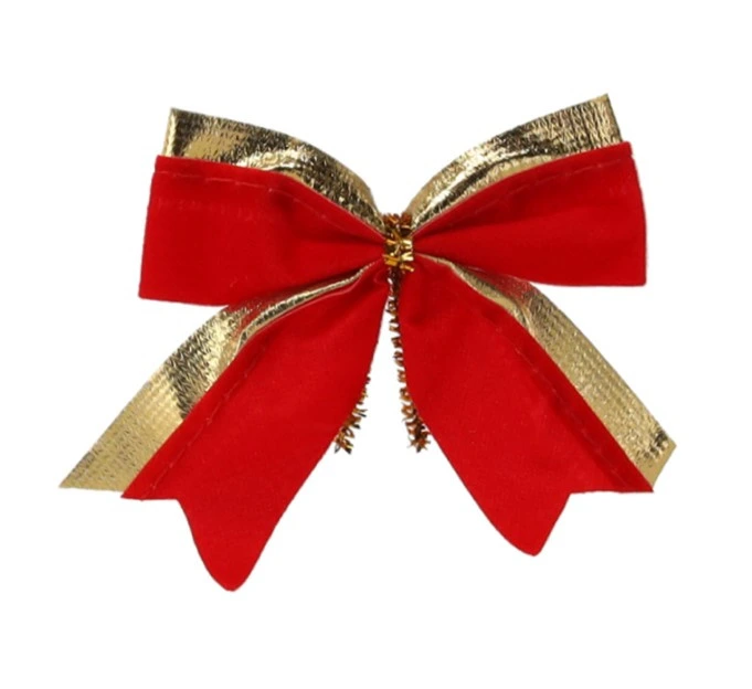 Бант декоративний Chomik текстиль 6 см, 10 шт, червоно-золоті