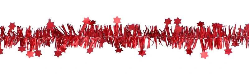 Мішура декоративна із зірками Chomik 7 м, червона