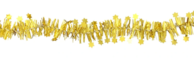 Мішура декоративна із зірками Chomik 7 м, золотиста