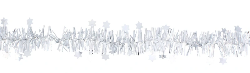 Мішура декоративна із зірками Chomik 7 м, срібляста