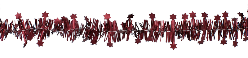 Мішура декоративна із зірками Chomik 7 м, бордова