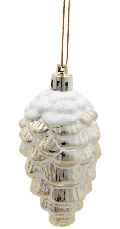 Прикраса-підвіска пластикова Chomik "Шишки" 9 см, комплект 2 шт, золоті