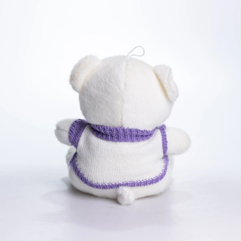 М'яка іграшка-брелок Ведмедик у фіолетовому светрі 20 см плюшевий ведмедик 509-28WV