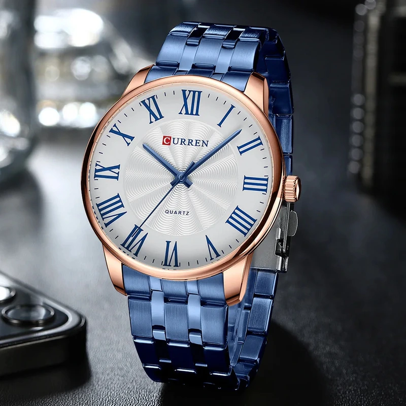 Curren 8422 Blue-Gold-White