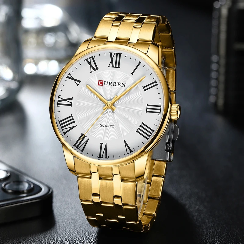 Curren 8422 Gold-White