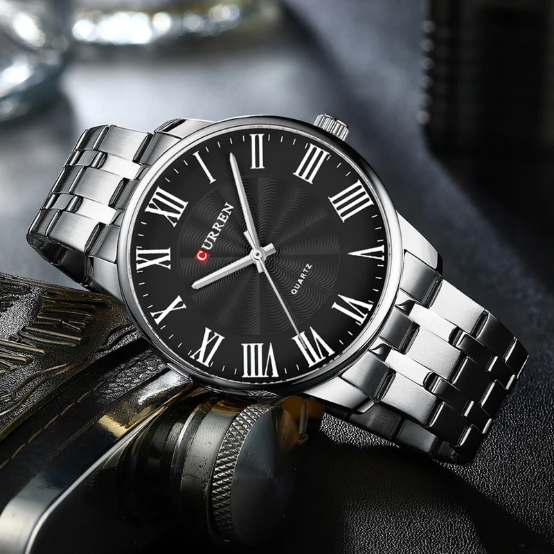 Curren 8422 Silver-Black
