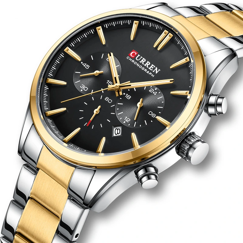 Curren 8446 Silver-Gold-Black