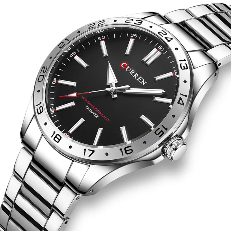 Curren 8452 Silver-Black