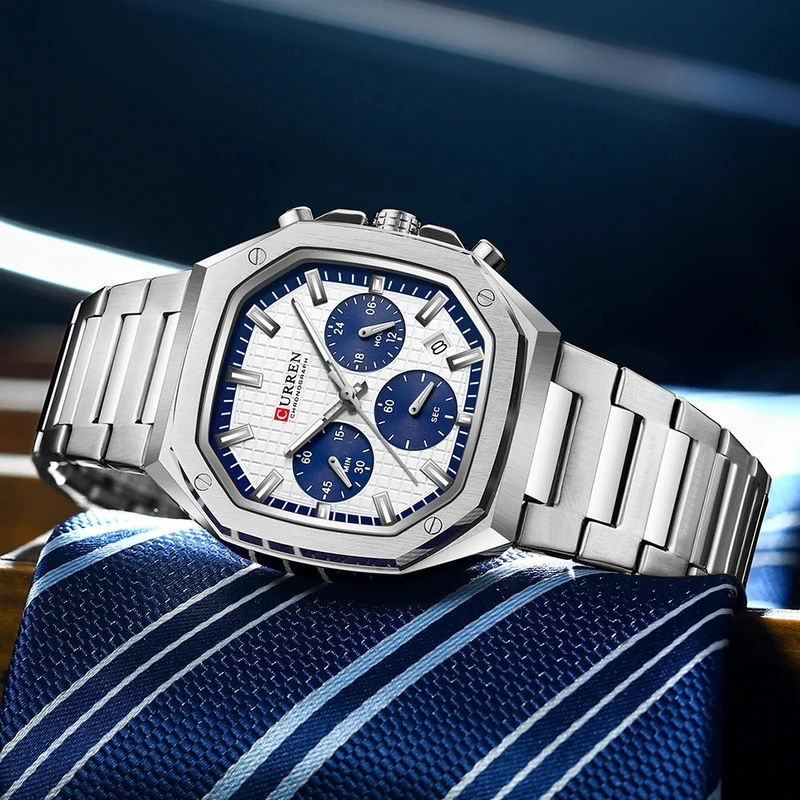 Curren 8459 Silver-White