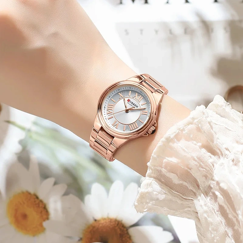 Curren 9091 Rose Gold-White
