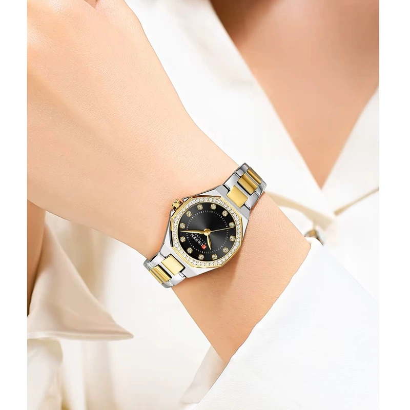 Curren 9100 Silver-Gold-Black
