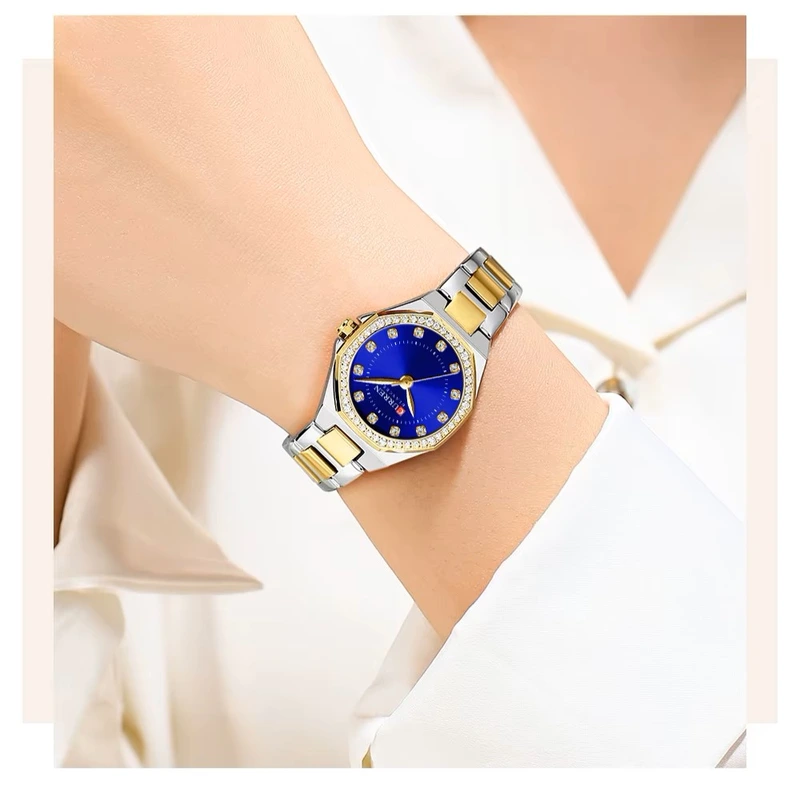 Curren 9100 Silver-Gold-Blue