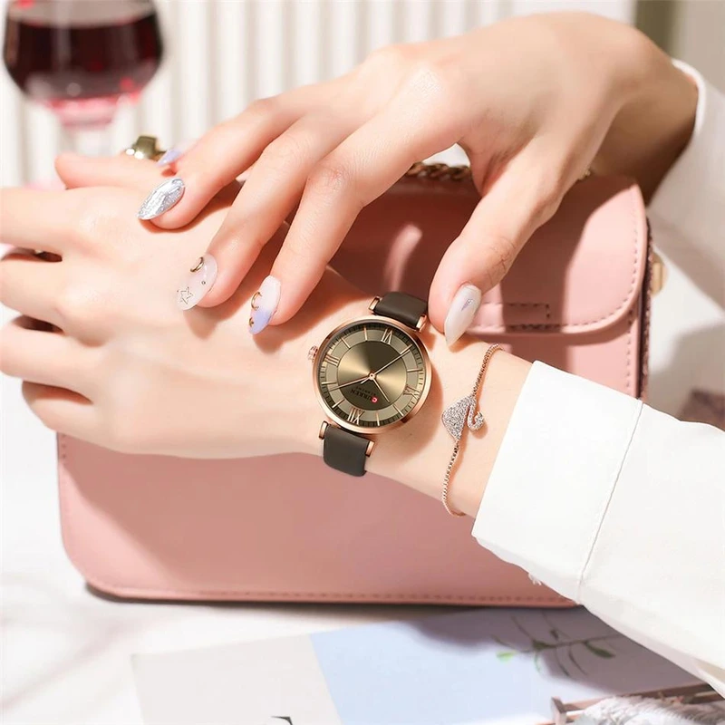 Сurren 9079 Rose Gold-Coffee