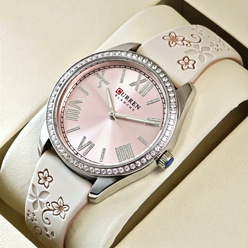 Жіночий годинник Curren Silvia Beige Flower, 2 ремінці