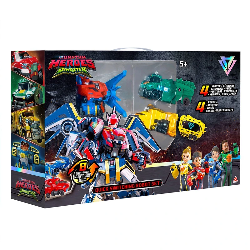 ІГРОВИЙ НАБІР DINOSTER - ШВИДКА ТРАНСФОРМАЦІЯ (4 робота, аксесуари)