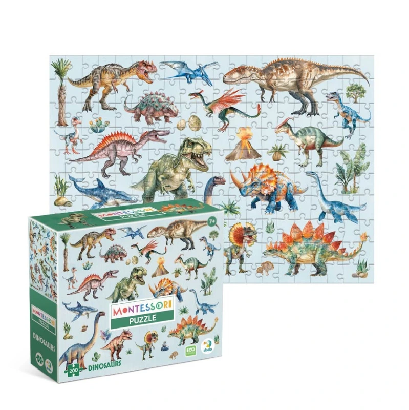 Дитячий пазл Монтессорі "Динозаври" 200631, 200 елементів