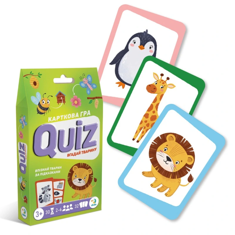 Настільна карткова гра для дітей "Вікторина: Вгадай тварину!" 301244