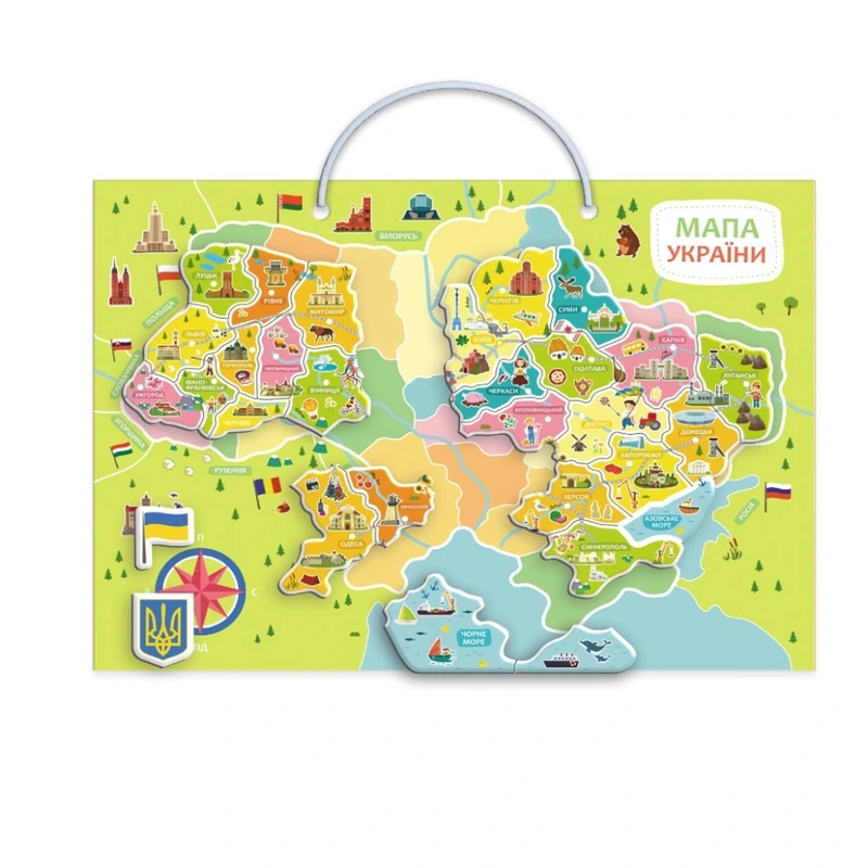 Розвиваюча гра "Магнітна мапа України" 200268 30 магнітних елементів