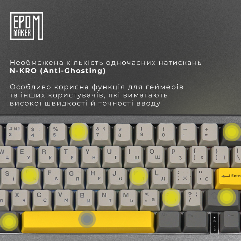 Клавіатура механічна бездротова EPOMAKER EK68 Flamingo Black (EK68-B-F) — фото 16