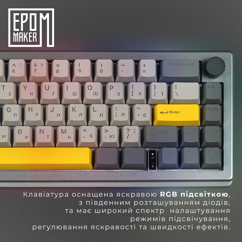 Клавіатура механічна бездротова EPOMAKER EK68 Flamingo Black (EK68-B-F) — фото 17