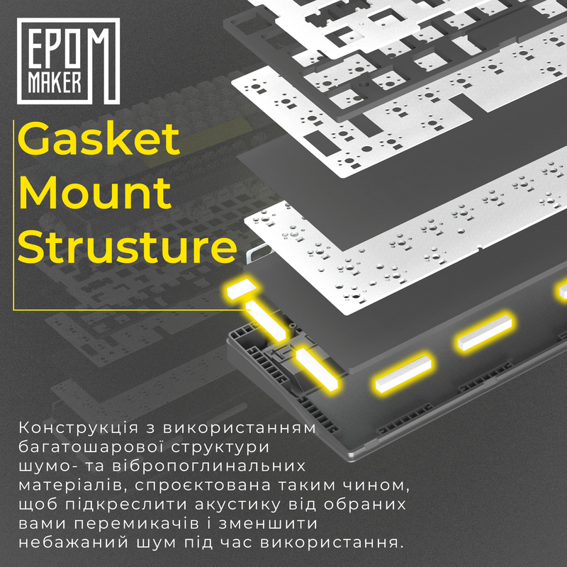 Клавіатура механічна бездротова EPOMAKER EK68 Flamingo Black (EK68-B-F) — фото 6