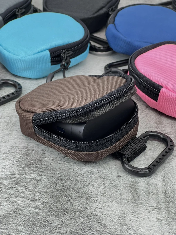 Органайзер - чохол для навушників (ключниця) на карабіні, Коричневий