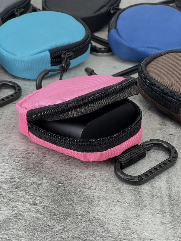 Органайзер - чохол для навушників (ключниця) на карабіні, Рожевий