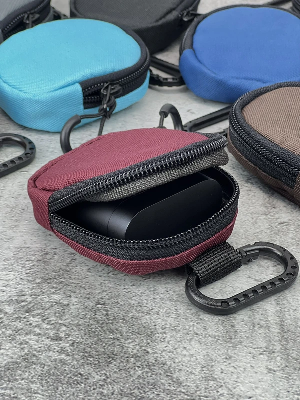 Органайзер - чохол для навушників (ключниця) на карабіні, Бордовий