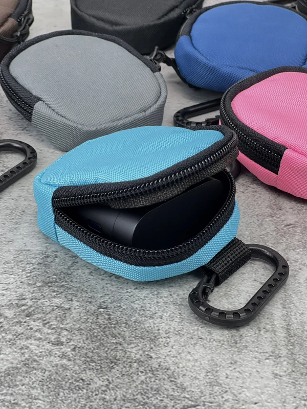 Органайзер - чохол для навушників (ключниця) на карабіні, Блакитний