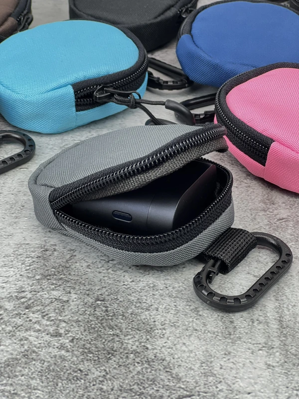 Органайзер - чохол для навушників (ключниця) на карабіні, Темно-сірий