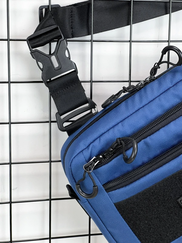 Сумка трансформер 3в1 (сумка через плече, нагрудна - слінг, бананка) для чоловіків та жінок, Синій, 18 х 22 х 5,5 см