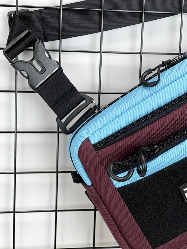 Сумка трансформер 3в1 (сумка через плече, нагрудна - слінг, бананка) для чоловіків та жінок, Бордовий, 18 х 22 х 5,5 см