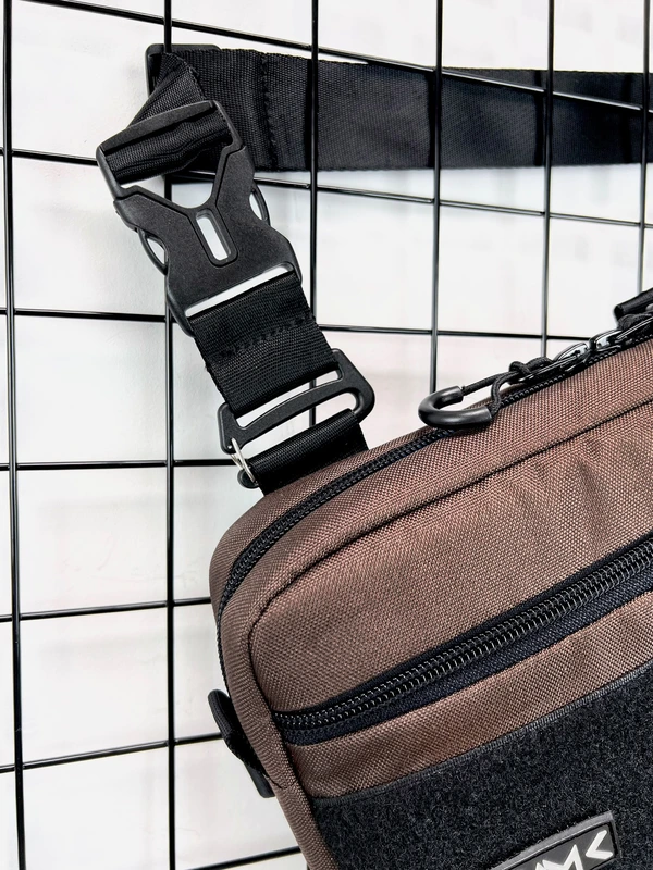 Сумка трансформер 3в1 2.0 (сумка через плече, нагрудна - слінг, бананка) для чоловіків та жінок, Коричневий