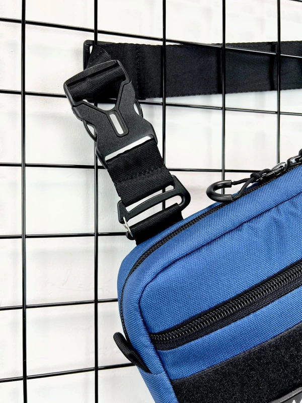 Сумка трансформер 3в1 2.0 (сумка через плече, нагрудна - слінг, бананка) для чоловіків та жінок, Синій