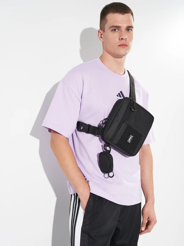 Сумка трансформер 3в1 2.0 (сумка через плече, нагрудна - слінг, бананка) для чоловіків та жінок, Чорний