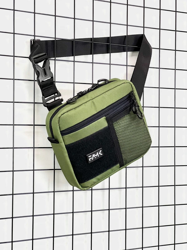 Сумка трансформер 3в1 2.0 (сумка через плече, нагрудна - слінг, бананка) для чоловіків та жінок, Хакі