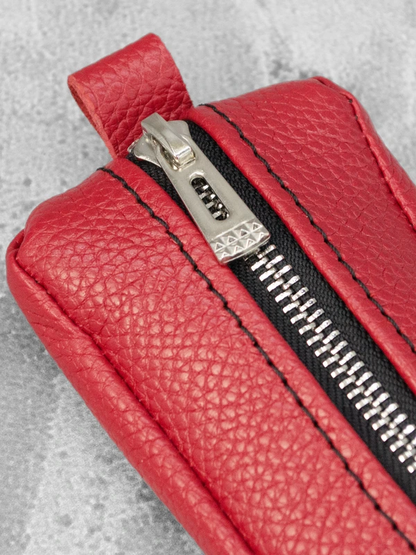 Шкіряна ключниця для чоловіків та жінок, Червоний