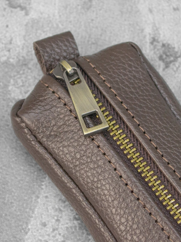 Шкіряна ключниця для чоловіків та жінок, Коричневий