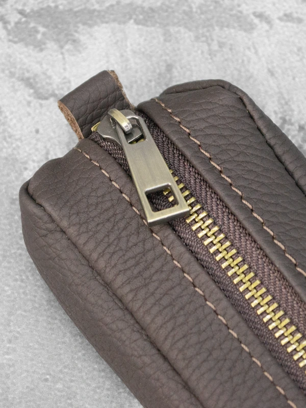 Шкіряна ключниця для чоловіків та жінок, Коричневий матовий