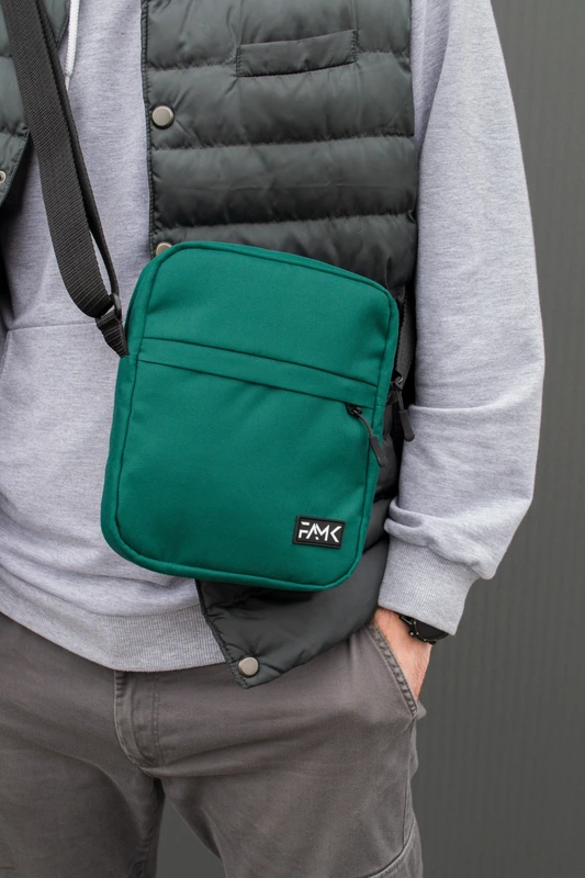 Чоловіча сумка месенджер (через плече) Famk , Темно-зелений