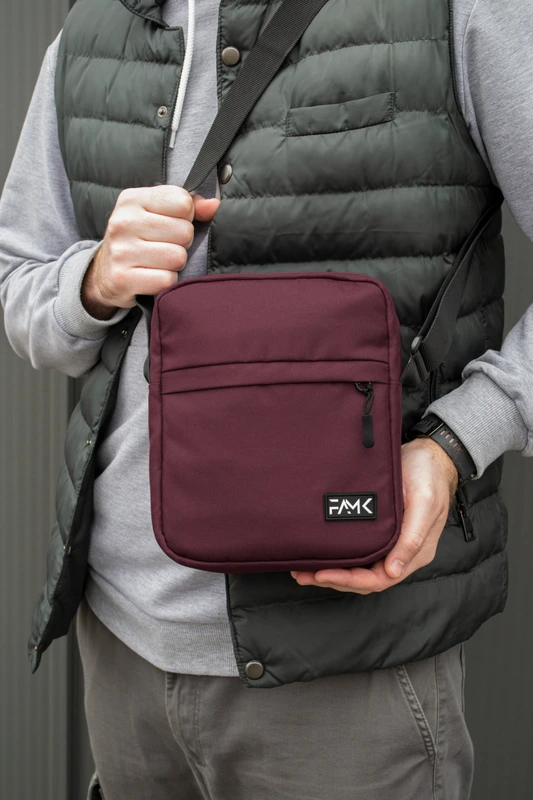 Чоловіча сумка месенджер (через плече) Famk , Бордовий