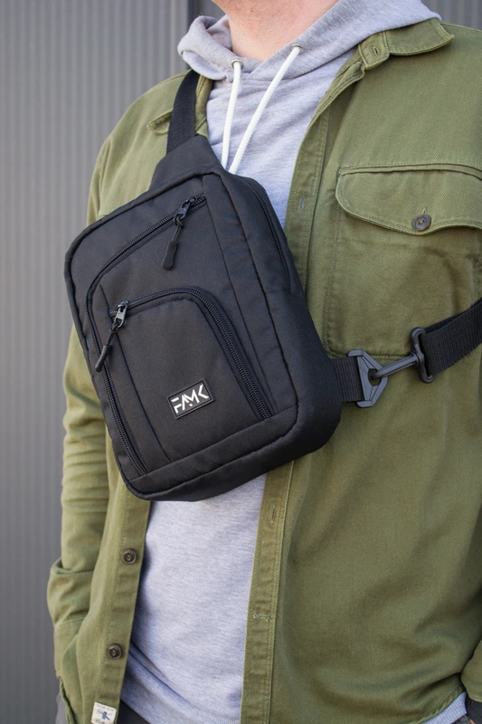 Чоловіча сумка нагрудна (слінг) Famk , Чорний