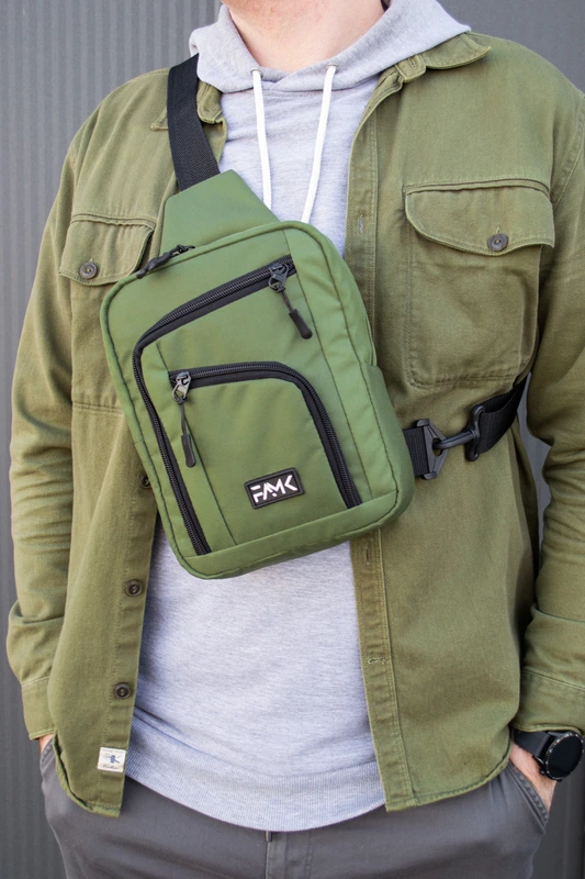 Чоловіча сумка нагрудна (слінг) Famk , Хакі